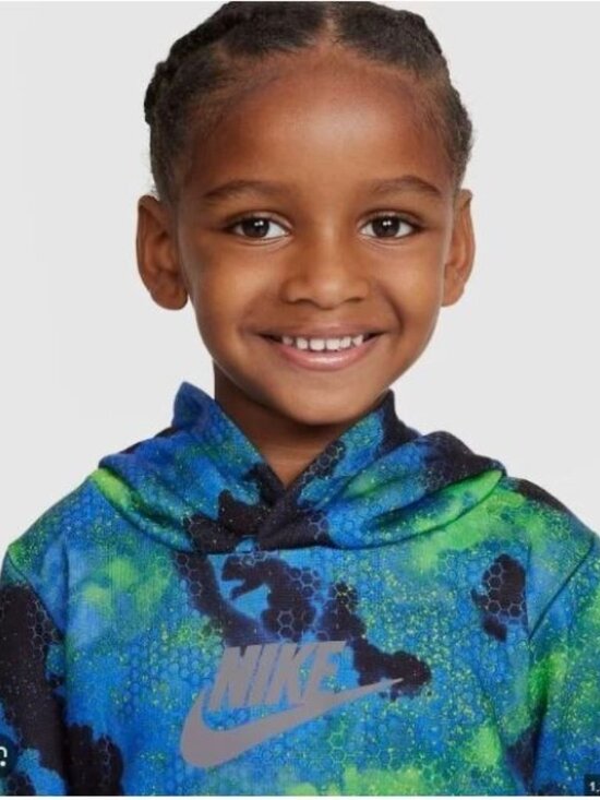 Nike Hoodie Jogger Sweatpants 2 Pc Boys 24M Black Blue Green Fleece Pockets NWT - Picture 12 of 12